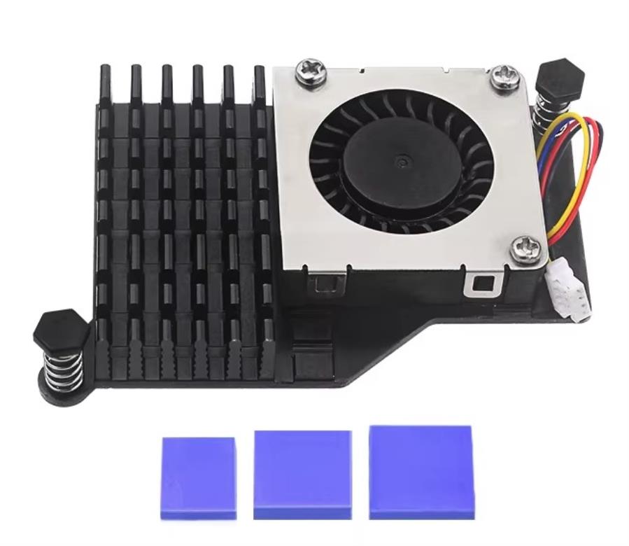 Disipador térmico en aluminio con ventilador PWM para Raspberry Pi 5 - Negro