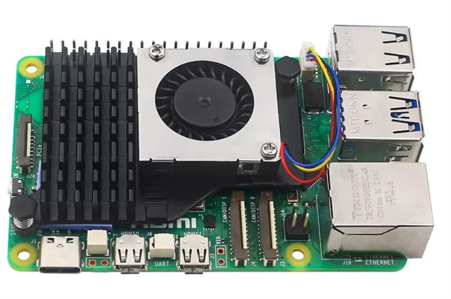 Dissipateur thermique en aluminium avec ventilateur PWM pour Raspberry Pi 5 - Noir