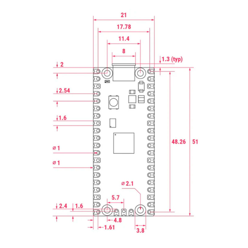 Raspberry Pi PICO 2 - Computador de placa única - SC1631