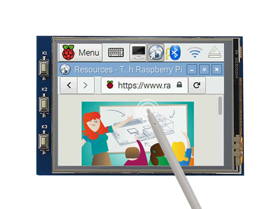 Tela TFT Tátil Resistiva 2,8” 320 x 240 px para Raspberry Pi