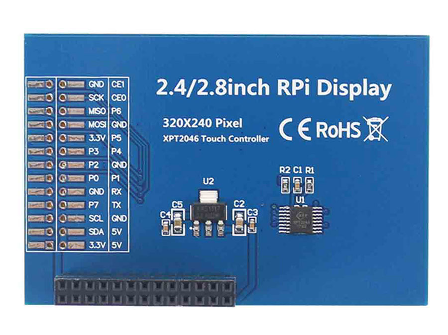 Tela TFT Tátil Resistiva 2,8” 320 x 240 px para Raspberry Pi