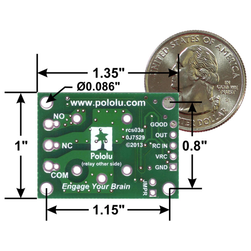 Pololu Pololu RC Switch with Relay (Assembled) - Module 1 Relay - 2804