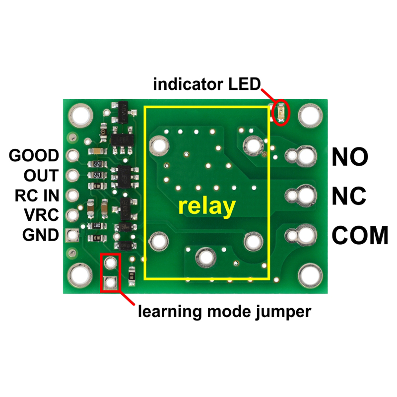 Pololu Pololu RC Switch with Relay (Assembled) - Module 1 Relay - 2804