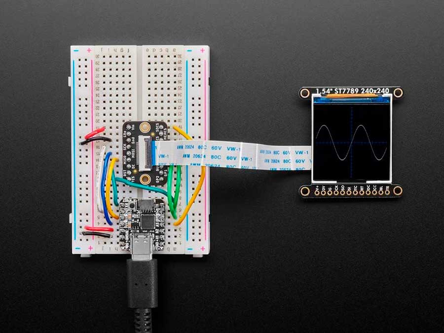 Adafruit 1.54&quot 240x240 Wide Angle TFT - ST7789 - Module TFT - Connecteur MicroSD - Connecteur EYESPI - 3787