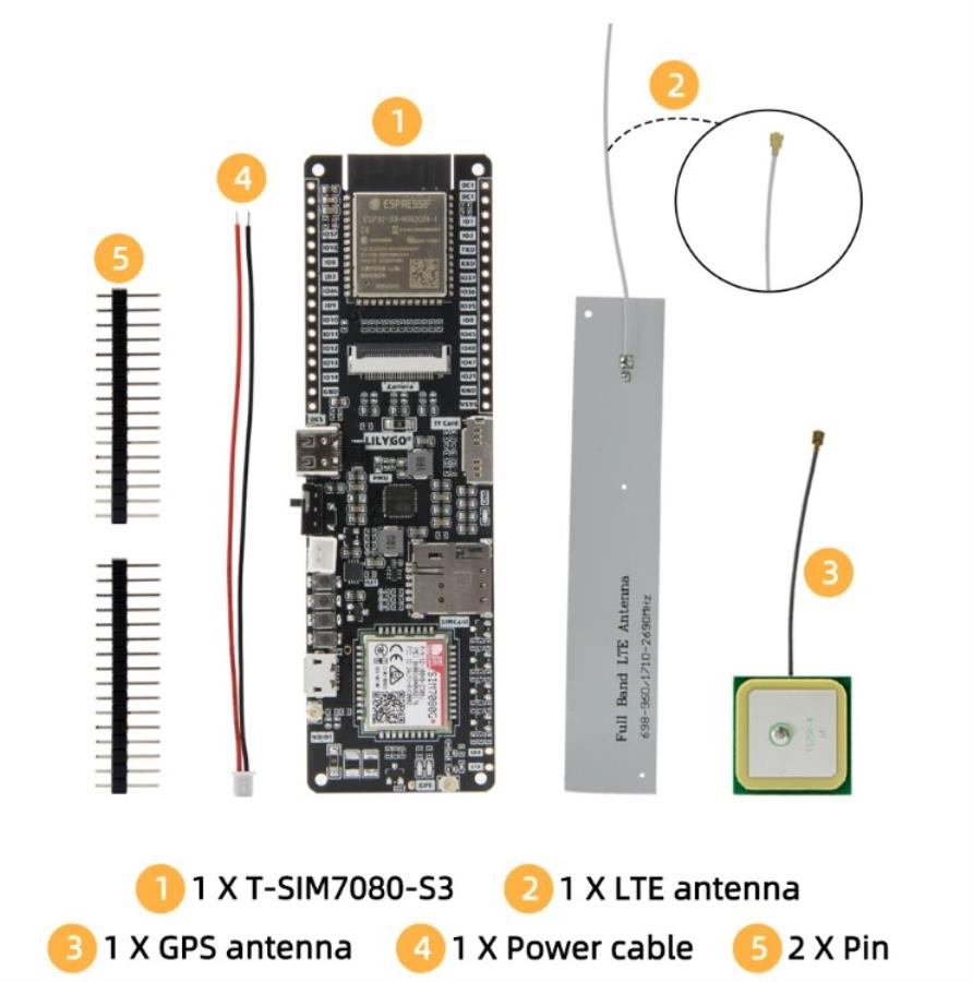 Lilygo T-SIM7080G S3 [H606] - Environnement développement SoC ESP32-S3-WROOM-1U et microprocesseur double cœur Xtensa 32 bits LX7