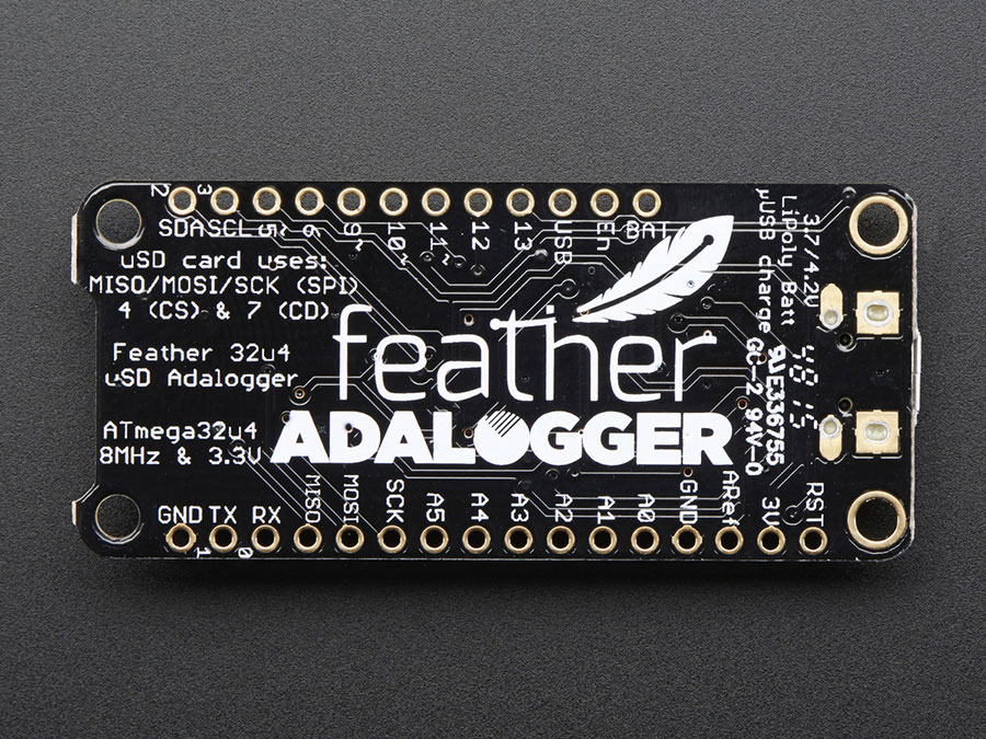 Adafruit Feather - 32u4 Adalogger - 2795
