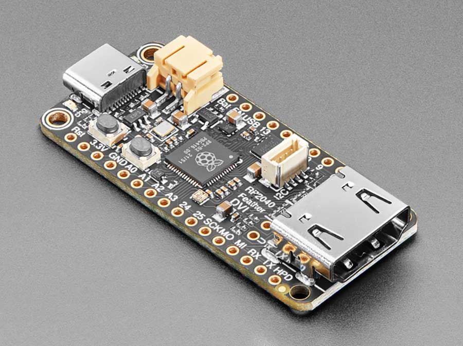 Adafruit Feather - RP2040 with DVI Output Port - Works with HDMI - 5710