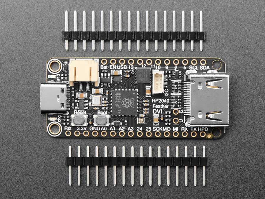 Adafruit Feather - RP2040 con puerto DVI - Funciona con HDMI - 5710