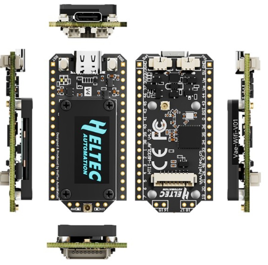 Heltec Automation WiFi LoRa 32 V4 ESP32S3 + SX1262 LoRa Node - Module de développement compatible Meshtastic et LoRaWAN 863-970 Mhz