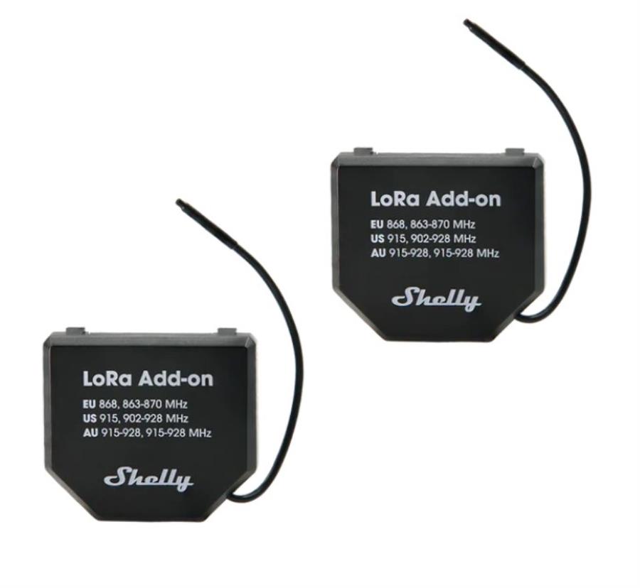 Shelly LoRa Add-on - Módulo de comuniación LoRa con antena para equipos Shelly Gen3 y Gen4 - 2 Unidades - 1459000222