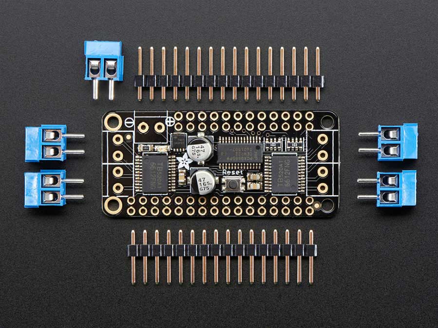 Adafruit DC Motor + Stepper FeatherWing - Add-on For All Feather Boards - 2927