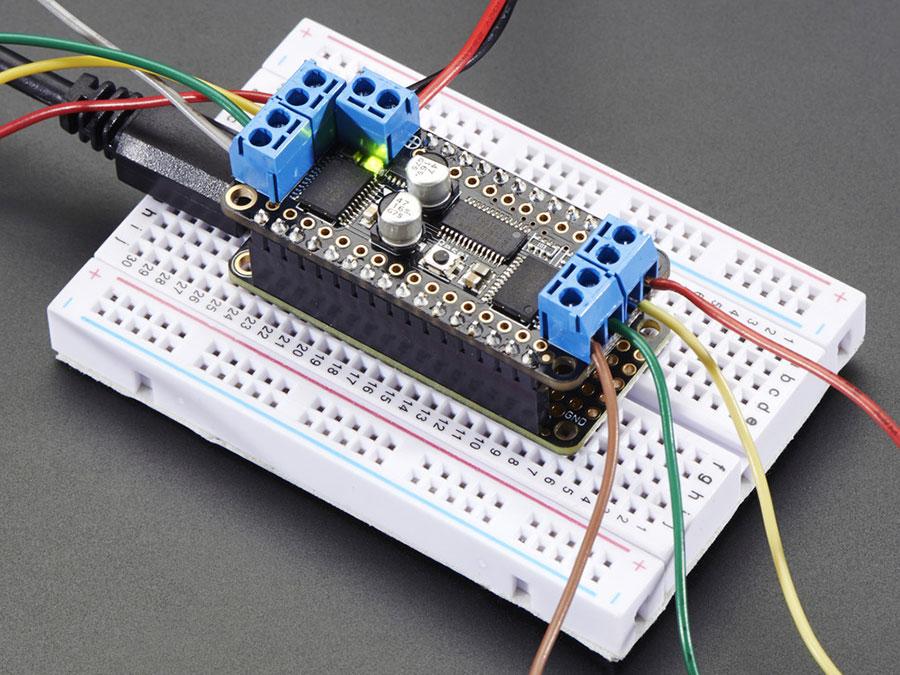 Adafruit DC Motor + Stepper FeatherWing - Add-on For All Feather Boards - 2927