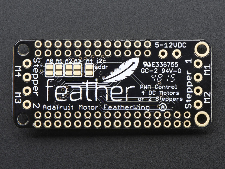 Adafruit DC Motor + Stepper FeatherWing - Add-on For All Feather Boards - 2927