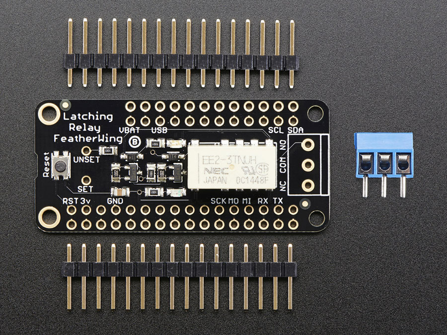Adafruit Latching Mini Relay FeatherWing - 2A Relay - 2923