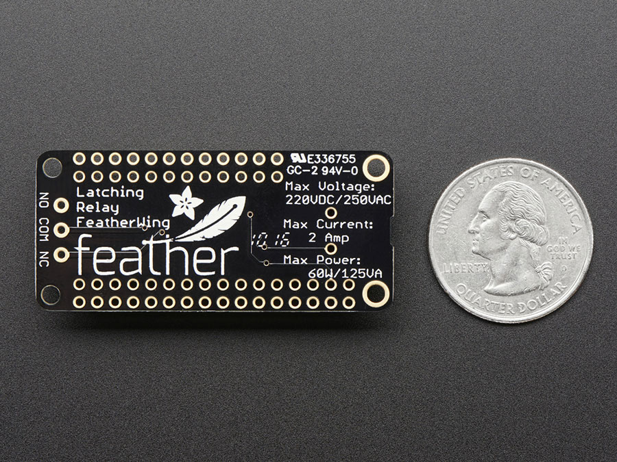 Adafruit Latching Mini Relay FeatherWing - 2A Relay - 2923