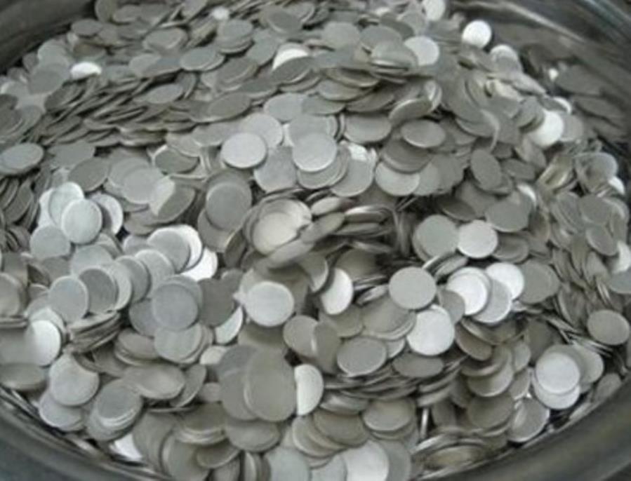 AOT Lithium Chips - Feuille de disques de métal de litio - Ø 15,6 mm x 0,45 mm - 100 g