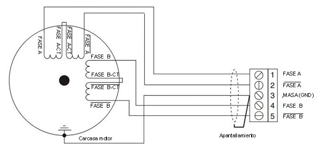 motor de passo de 8 fios como motor bipolar enrolamento serie