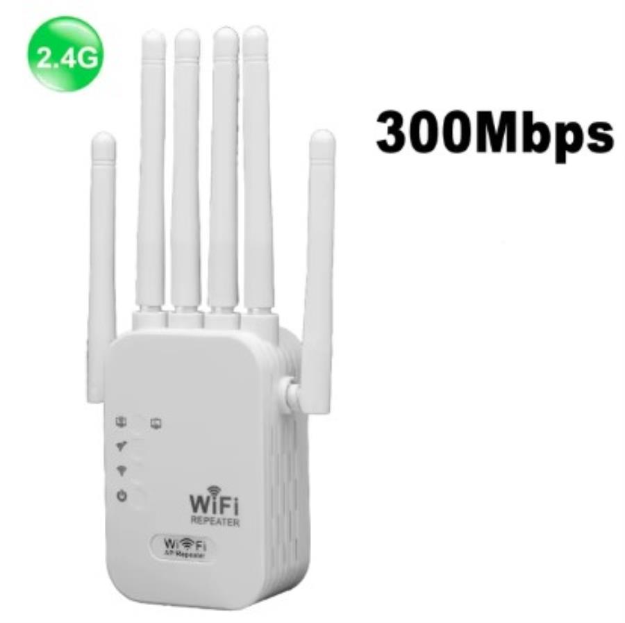 Optfocus OFS-WR300-03 - Repetidor WiFi 2.4 Ghz 300 Mbps con 4 antenas
