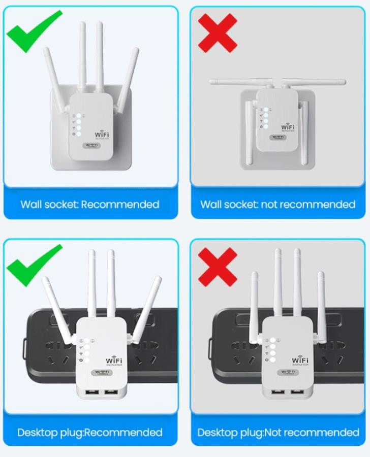 Optfocus OFS-WR300-03 - 2.4 Ghz 300 Mbps WiFi repeater with 4 antennas