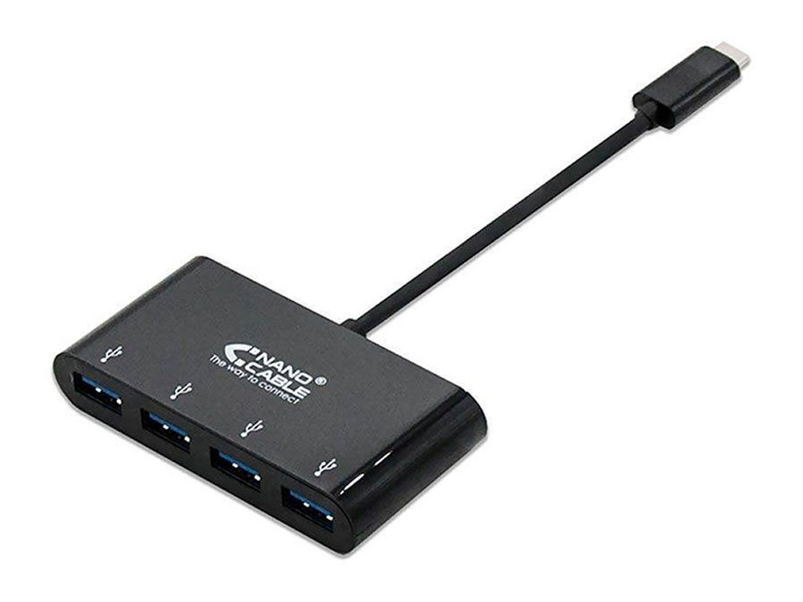 Nanocable - Hub USB 4 ports USB 3.0 Femelle - Entrée USB-C Mâle