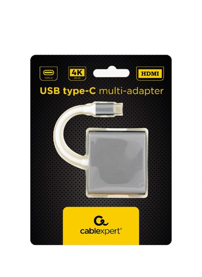 Cablexpert A-CM-HDMIF-02-SG - USB 3.1 HUB - USB-A (Charging and Data) + HDMI 4K