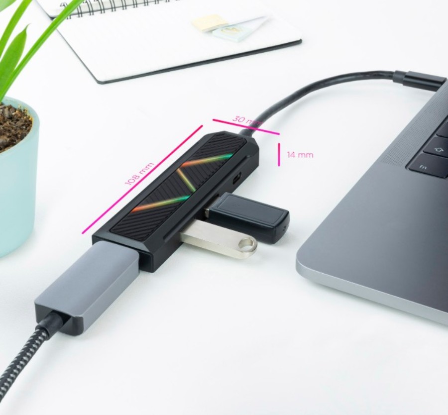 Nanocable 10.16.0401 - Hub USB 3.1 - USB-C para 2 x USB-A + HDMI + USB-C PD100W (Sem dados)