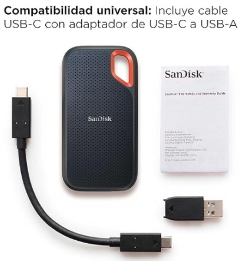 SanDisk Extreme Portable SSD 4TB - 4 TB SSD External Drive - USB-C 3.2 Gen 2 - 1000 MB/s - IP55 - SDSSDE61-4T00-G25