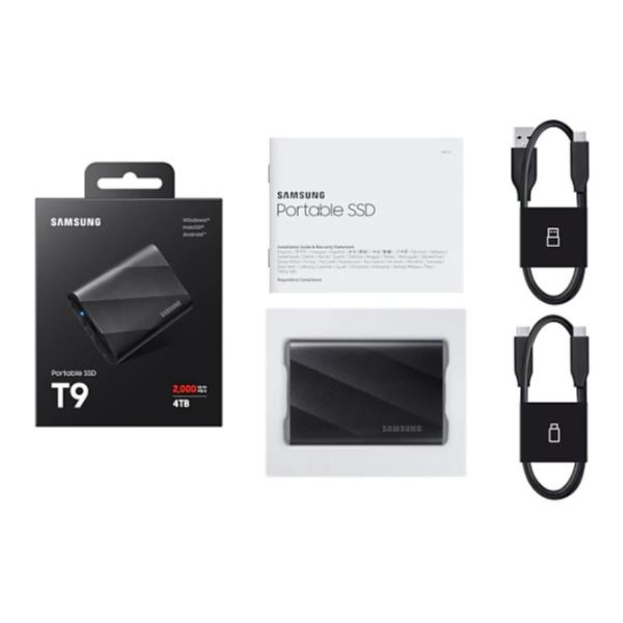 Samsung MU-PG4T0B/EU - Unidade SSD externa de 2 TB T9 - USB-C 3.2 Gen 2x2, 2000 MB/s