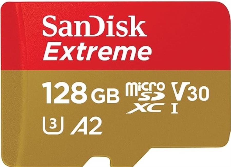 SanDisk Extreme 128GB - Carte mémoire microSDXC 128 Go + Adaptateur SD + RescuePro Deluxe - SDSQXAA-128G-GN6AA