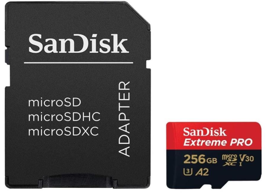 SanDisk Extreme PRO 256GB - Carte mémoire microSDXC 256 Go + Adaptateur SD + RescuePro Deluxe - ‎SDSQXCZ-256G-GN6MA