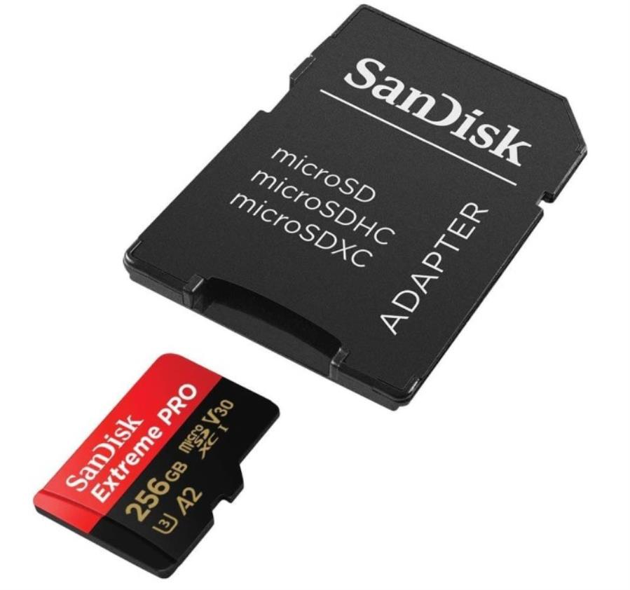 SanDisk Extreme PRO 256GB - Carte mémoire microSDXC 256 Go + Adaptateur SD + RescuePro Deluxe - ‎SDSQXCZ-256G-GN6MA