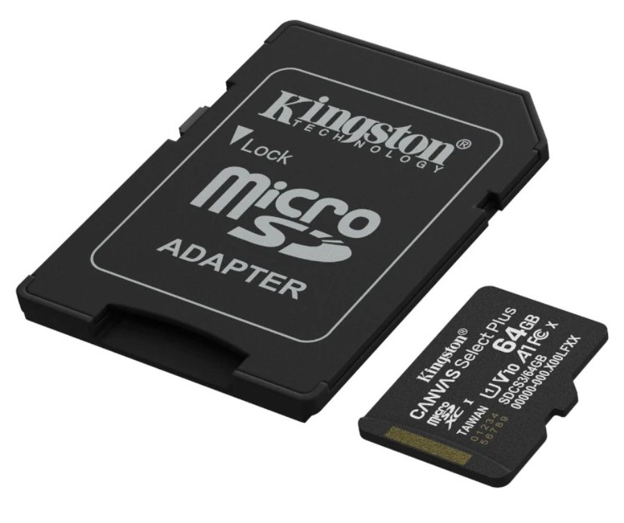 Kingston SDCS3-64GB - 64 Gbyte microSD/SD Memory Card - Class 10