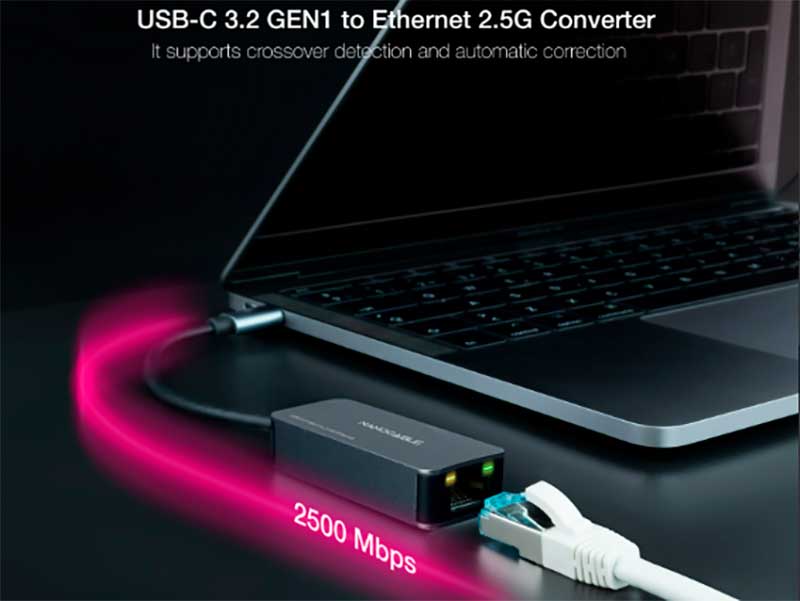 Nanocable 10.03.0410 - Tarjeta Red Ethernet USB 3.2  2,5G