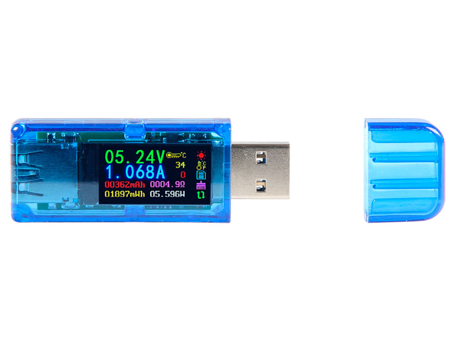 jOY-it MINI VOLT-/AMPEREMETER - USB Meter - Voltmeter, Ammeter, Consumption, Temperature, Impedance - JT-AT34