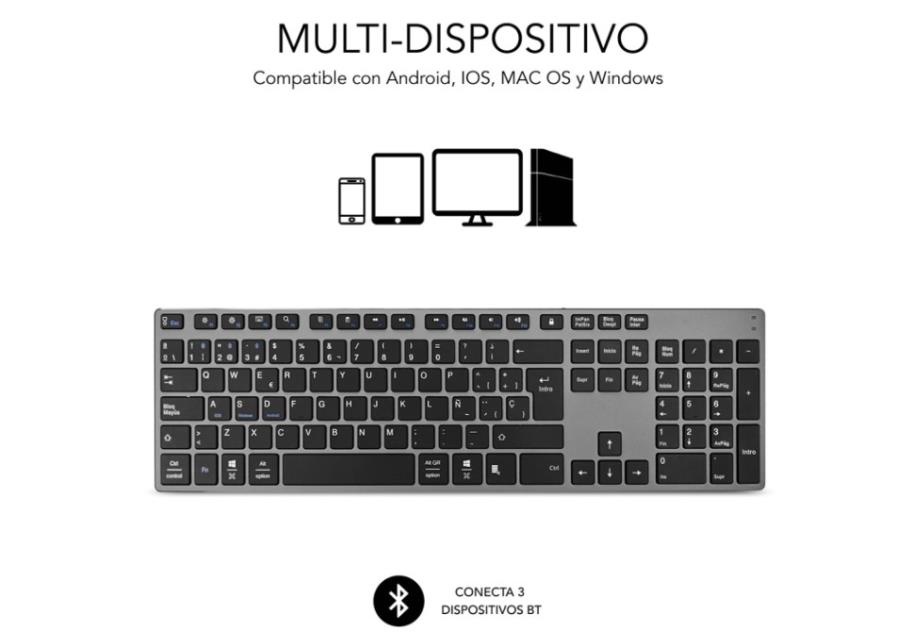 Subblim Entreprise Clavier Silencieux Slim Argenté