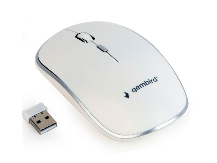 Gembird MUSW-4B-01-W - Ratón Inalámbico 2.4 Ghz 4 Botones - Blanco