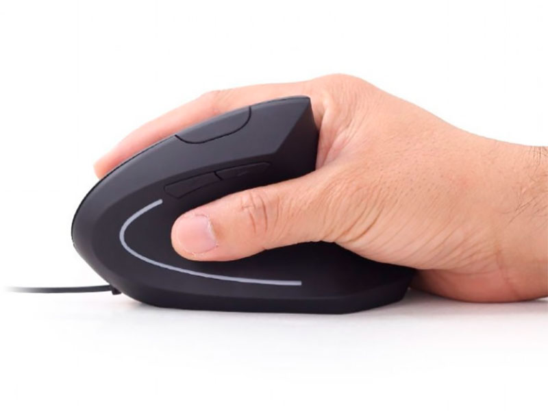 Gembird MUS-ERGO-01 - Ratón USB ergonómico negro - 6 Botones - Con cable