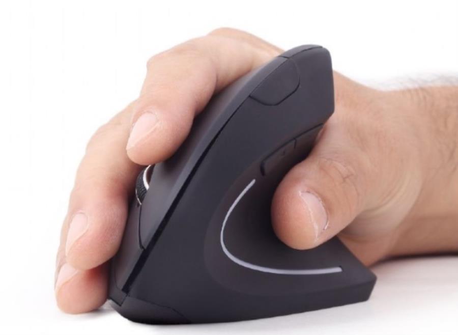 Gembird MUSW-ERGO-01 - Ratón USB ergonómico negro - 6 Botones - Inalámbrico