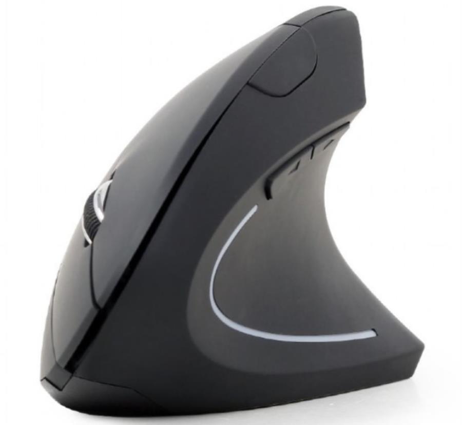 Gembird MUSW-ERGO-01 - Ratón USB ergonómico negro - 6 Botones - Inalámbrico