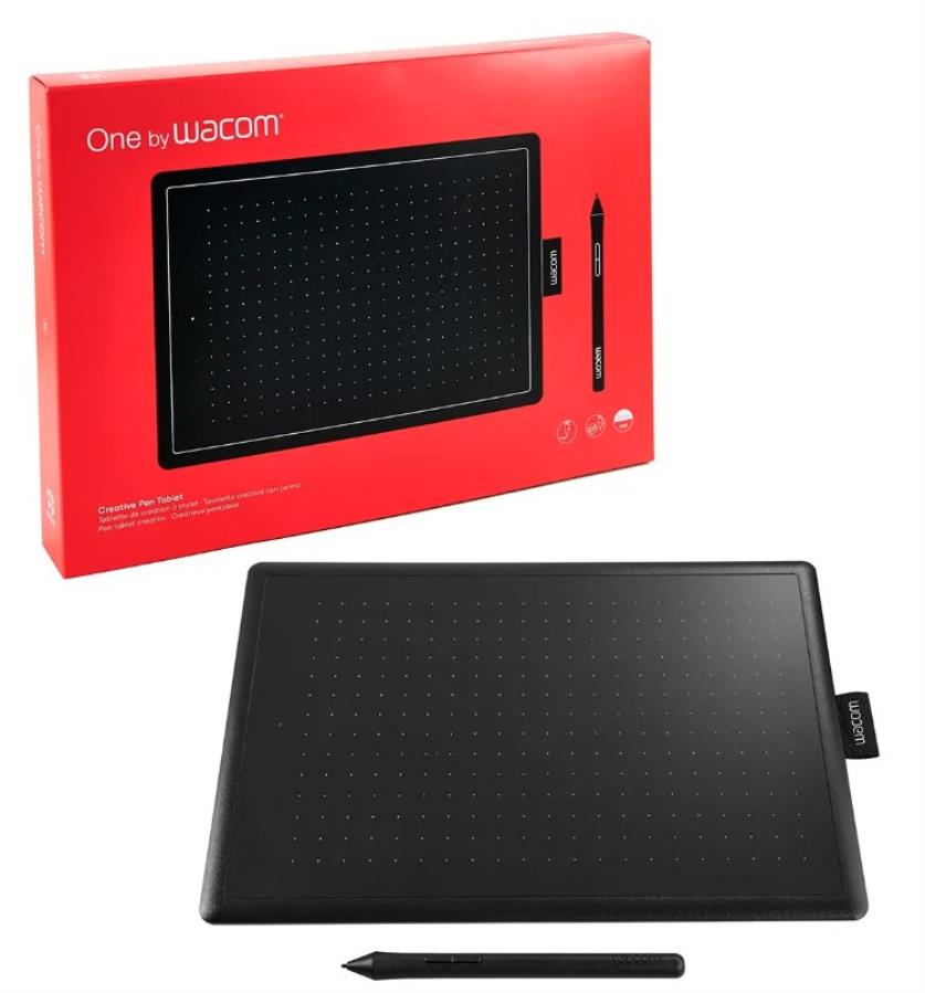 Wacom One by Wacom M - Tablet digitalizador com caneta digital sensível à pressão - Tamanho médio - CTL-672-S