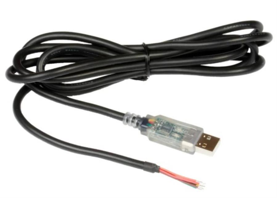 FTDI Chip USB-RS232-WE-1800-BT_5.0 - Conversor USB a RS232 con salida de +5,0 V - 1,8 m y conector USB-A transparente