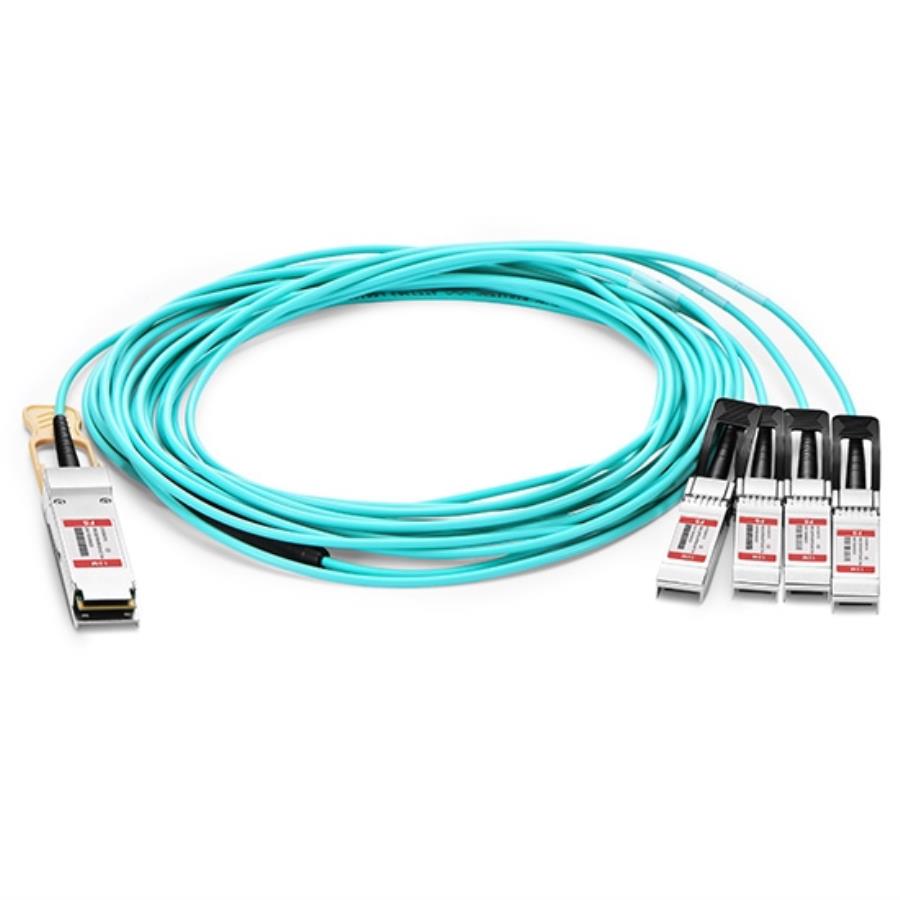FS Q-4S28AO05 - Câble Cuivre à Connexion Directe 100 Gb QSFP28 vers 4x25Gb SFP28 - 5 m