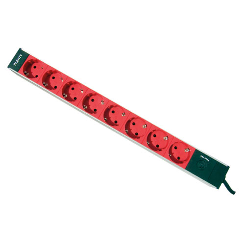 Plenty PLA416-8 RC14 - Base Red 8 Tomas Schuko y Entrada C14 con Cable 3 m para Rack 19” - PDU - RN3004