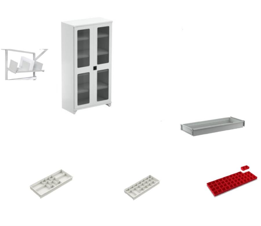 Treston - Armoire de Laboratoire avec Tiroirs - Configuration 1 - Gris Clair RAL7035