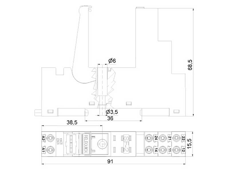 SWITCHTRONIX - Rail de Basse DIN Relais 2 Circuits
