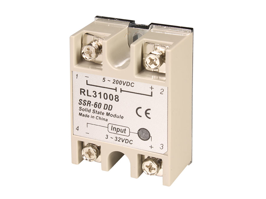 SWITCHTRONIX SSR-60DD - Relé Estado Sólido Corrente Contínua 60 A - 5 .. 200 Vcc - Ativação com Corrente Contínua