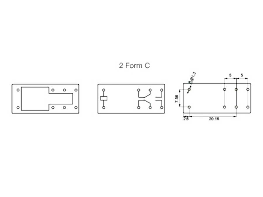 SWITCHTRONIX - Relais Conventionnel 24 Vcc DPDT 2 CO 8 A