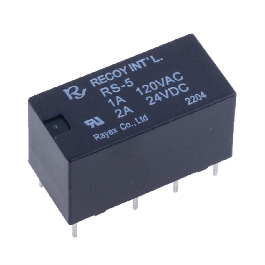 Rayex Electronics RS-5 - Miniature Relay 5 Vdc DPDT 2 CO 2 A