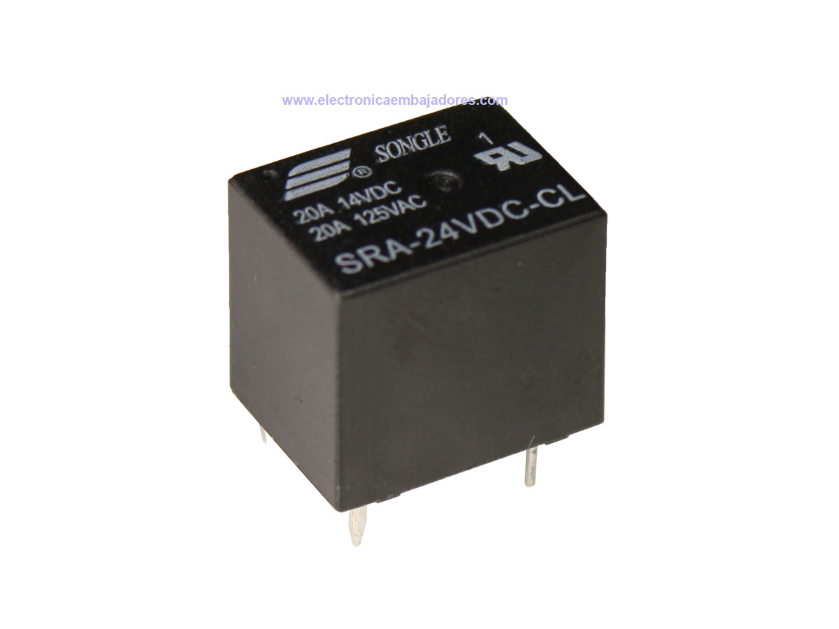 Songle Relay SRA-24VDC-CL - Relais Miniature T74 - 5 Pin - SRA Series - 24 Vcc 1 CO 20 A
