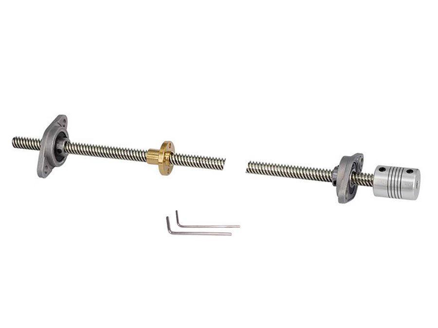 Kit de Deslocamento com Fuso e Fixação Vertical ou Lateral - Ø8 mm com rosca - 600 mm